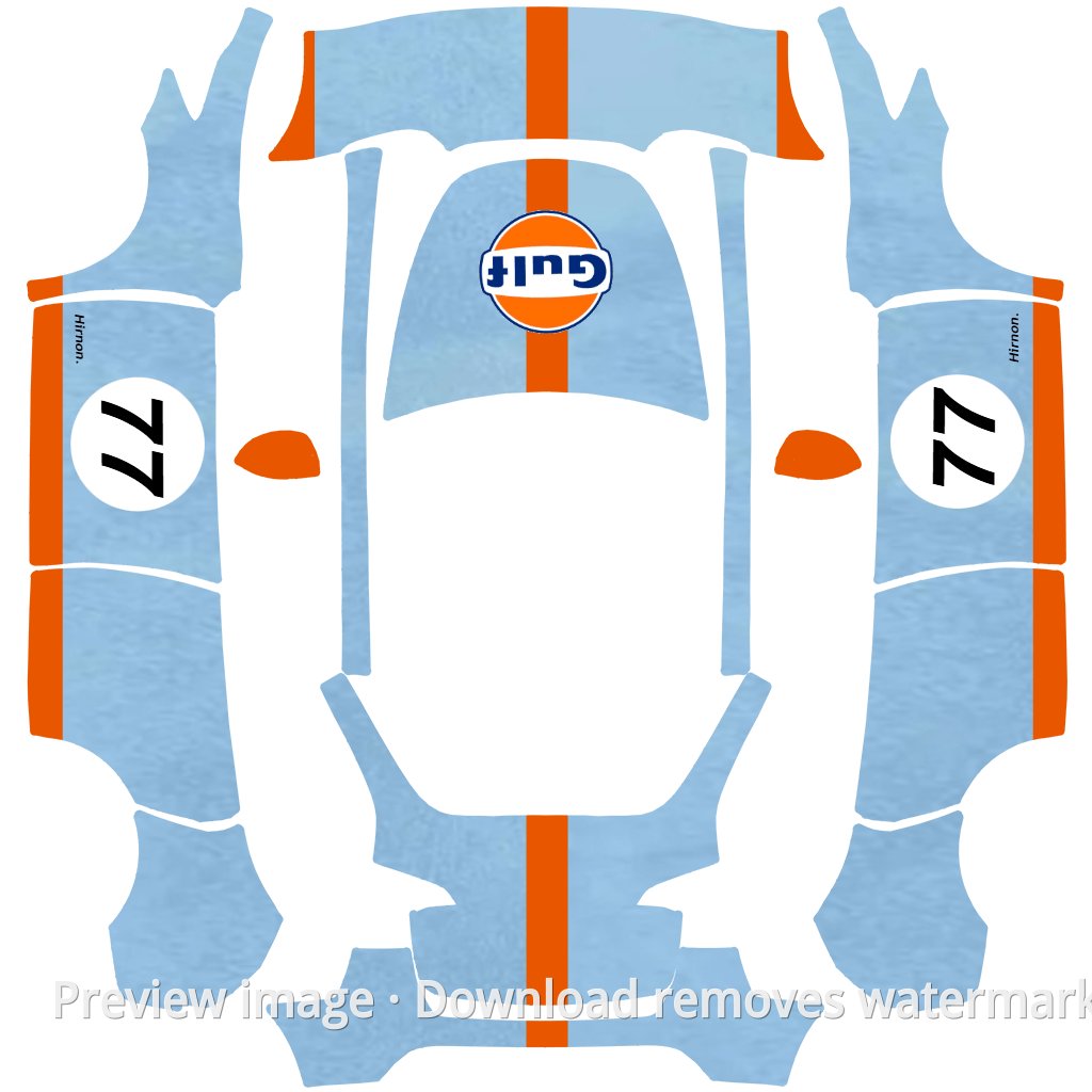 No. 77 Race Car Model Y Wrap Template