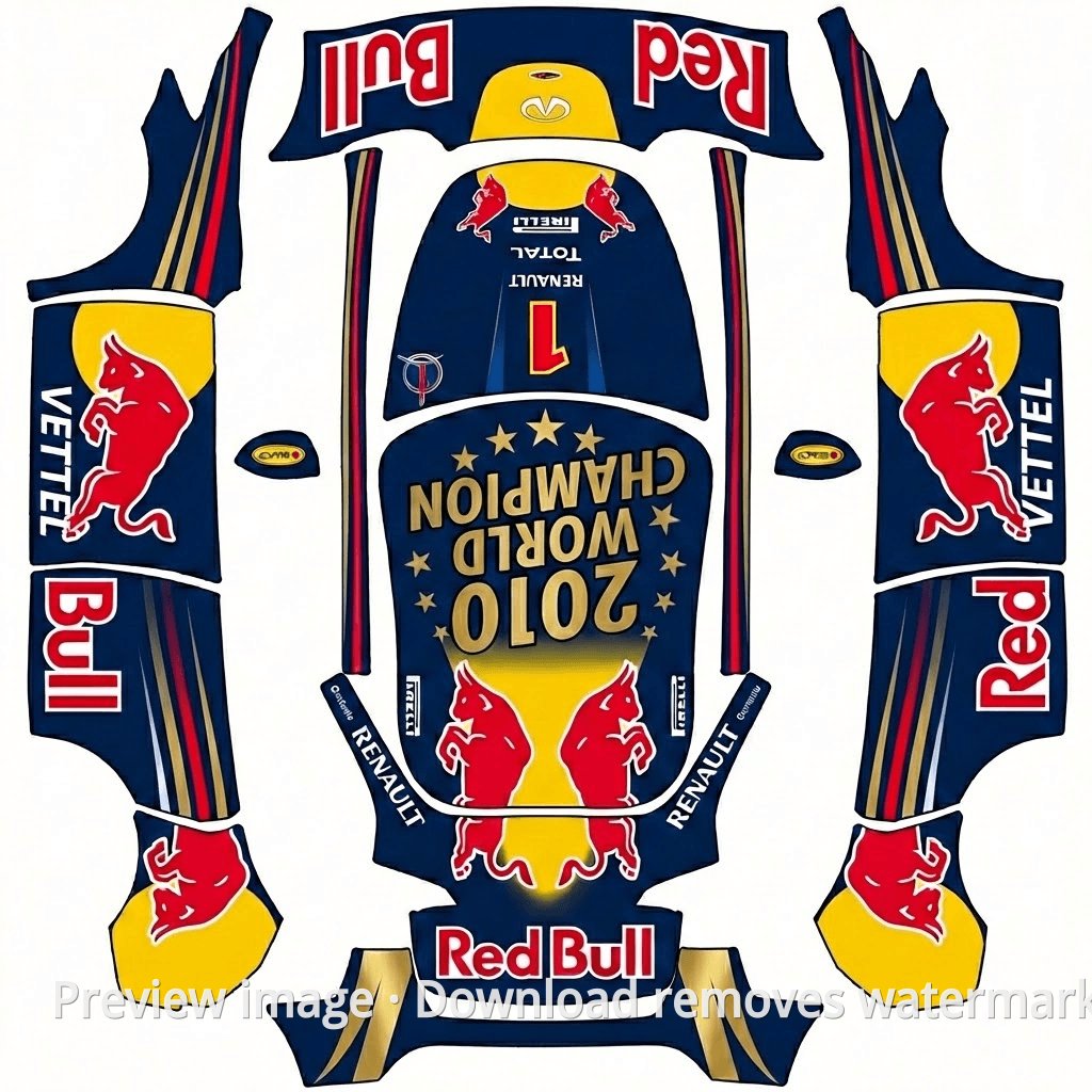Vettel 2010 Champion Theme Model Y Wrap Template