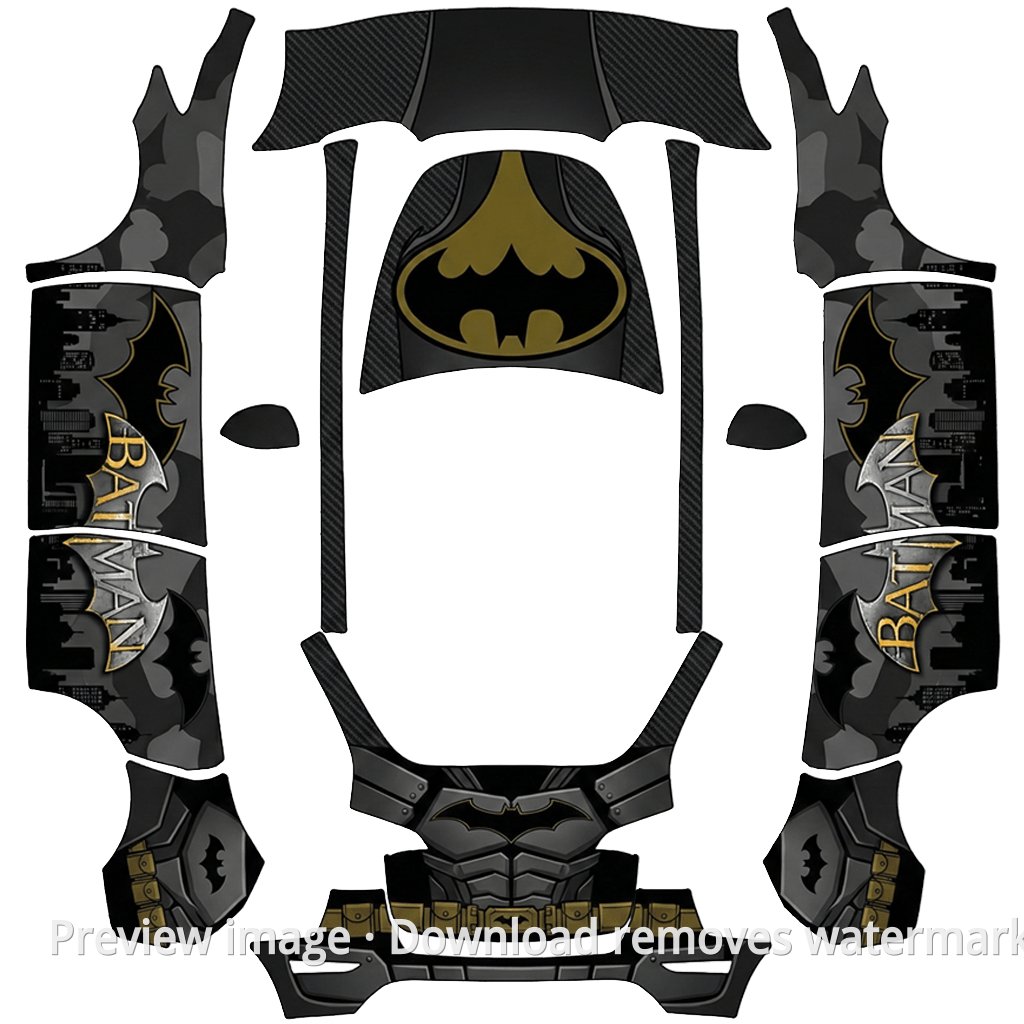 Batman Theme Model Y Wrap Template