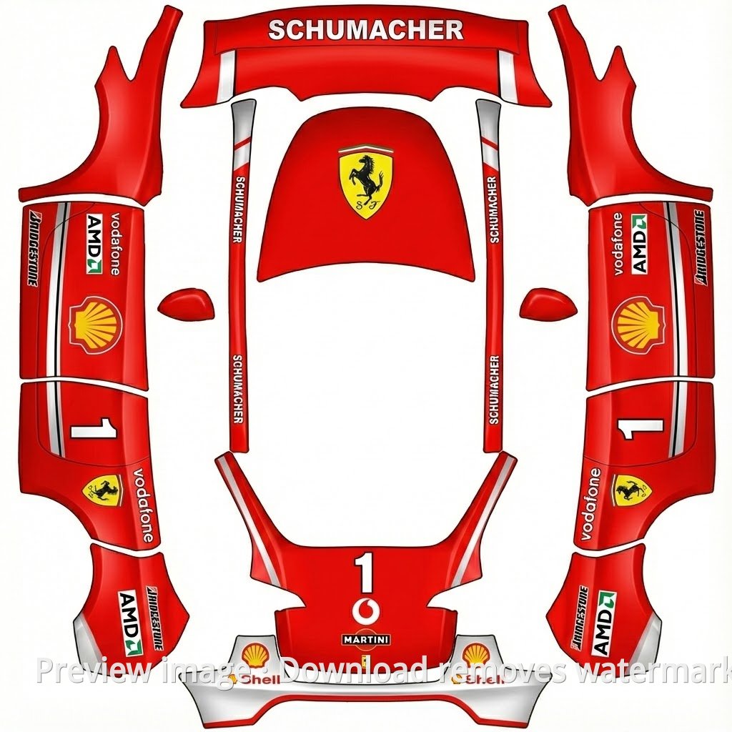 Model Y Schumacher F2004 Theme Wrap Template