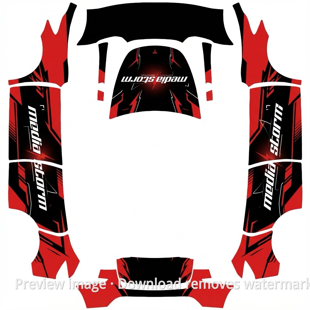 Racing Theme Model Y Wrap Template