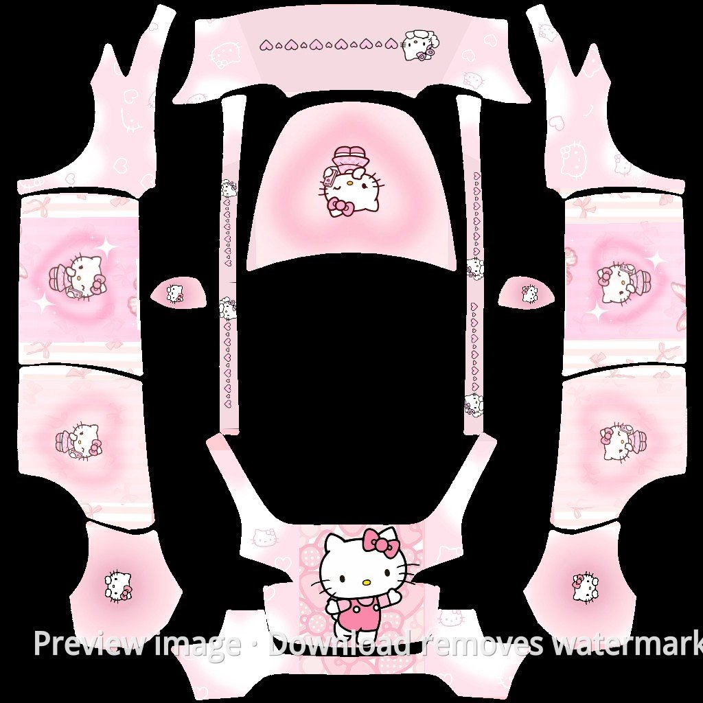 Model Y Pink Hello Kitty Theme Wrap Template