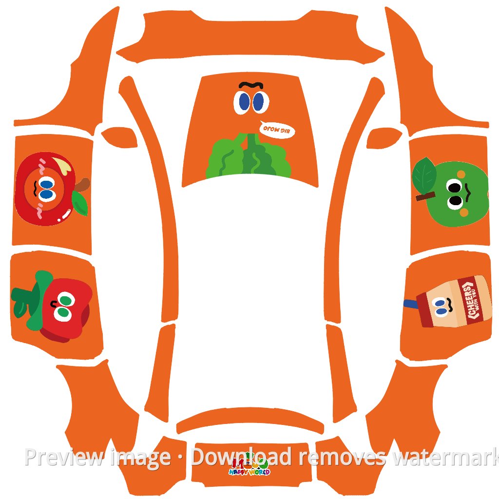 Orange Bubu Skin - Model Y L