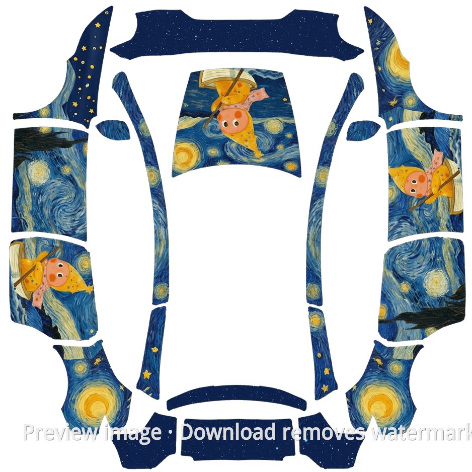 Star Figure Theme Model Y L Wrap Template