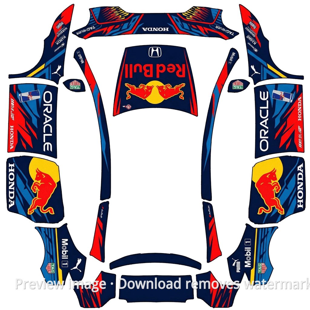 Red Bull Premium Skin - Model Y L
