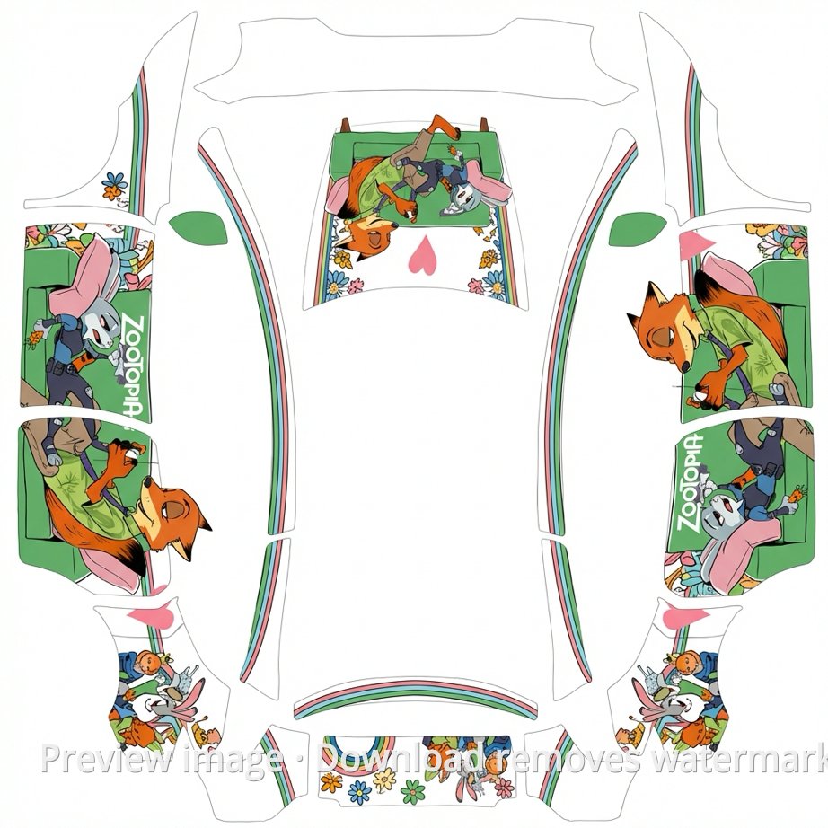 Model Y L Custom Vehicle Wrap Template