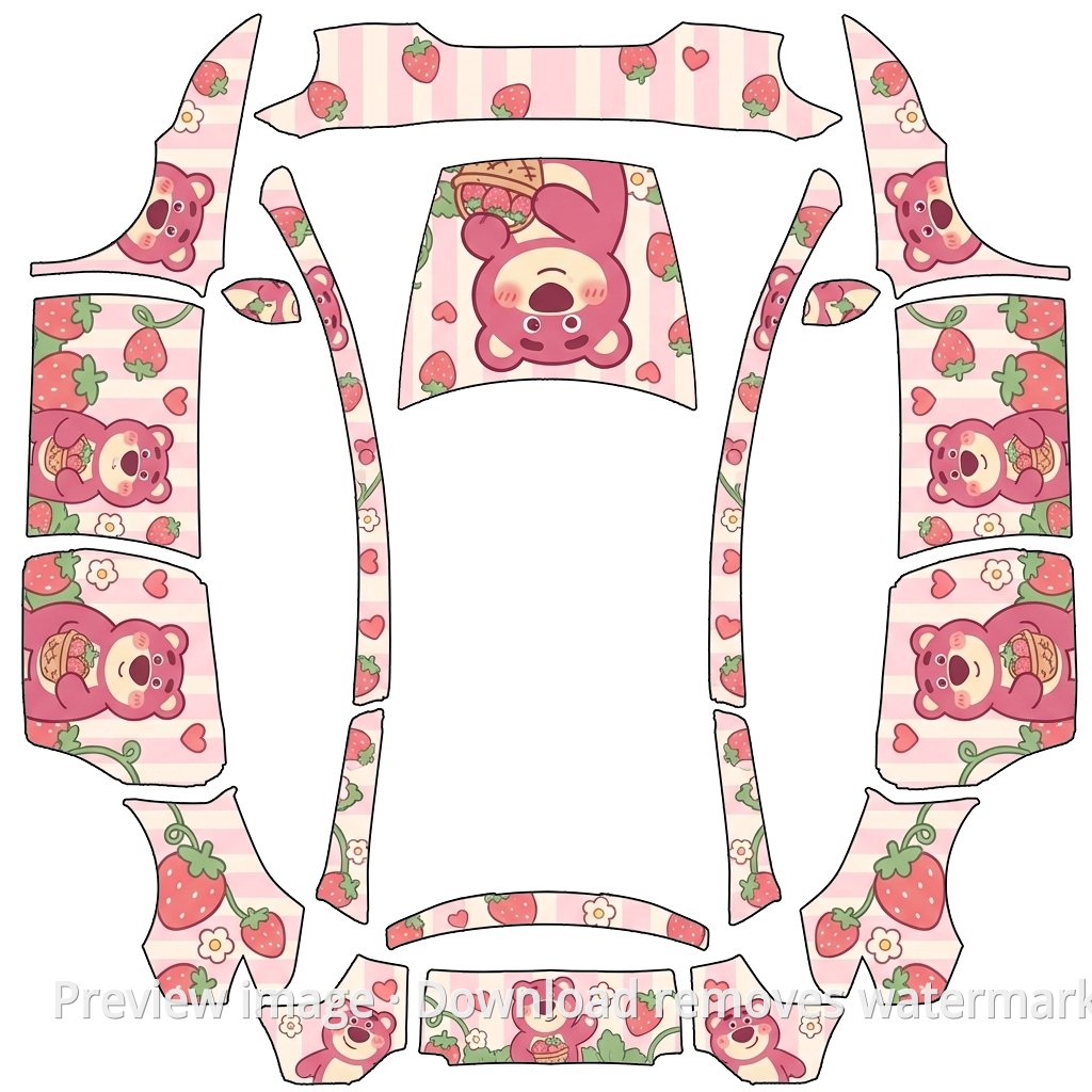 Bear Theme Model Y L Wrap Template