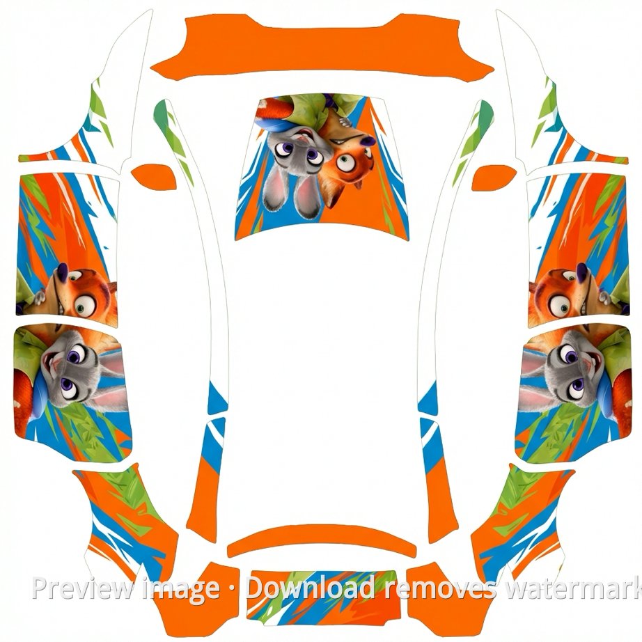 Model Y L Vehicle Wrap Template