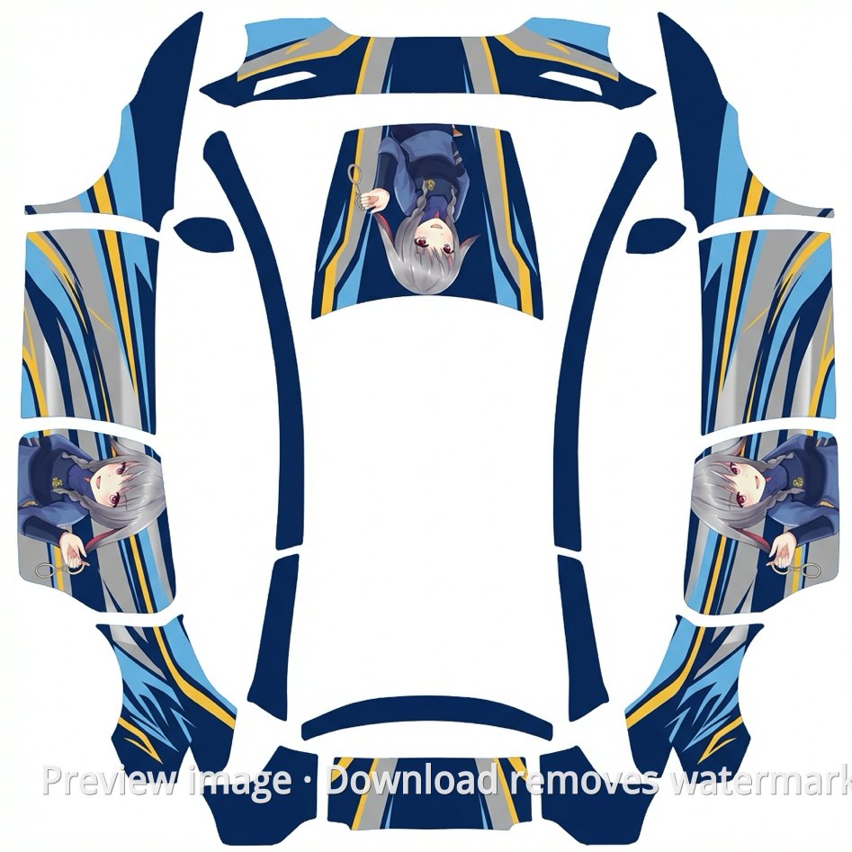 Model Y L Custom Wrap Template