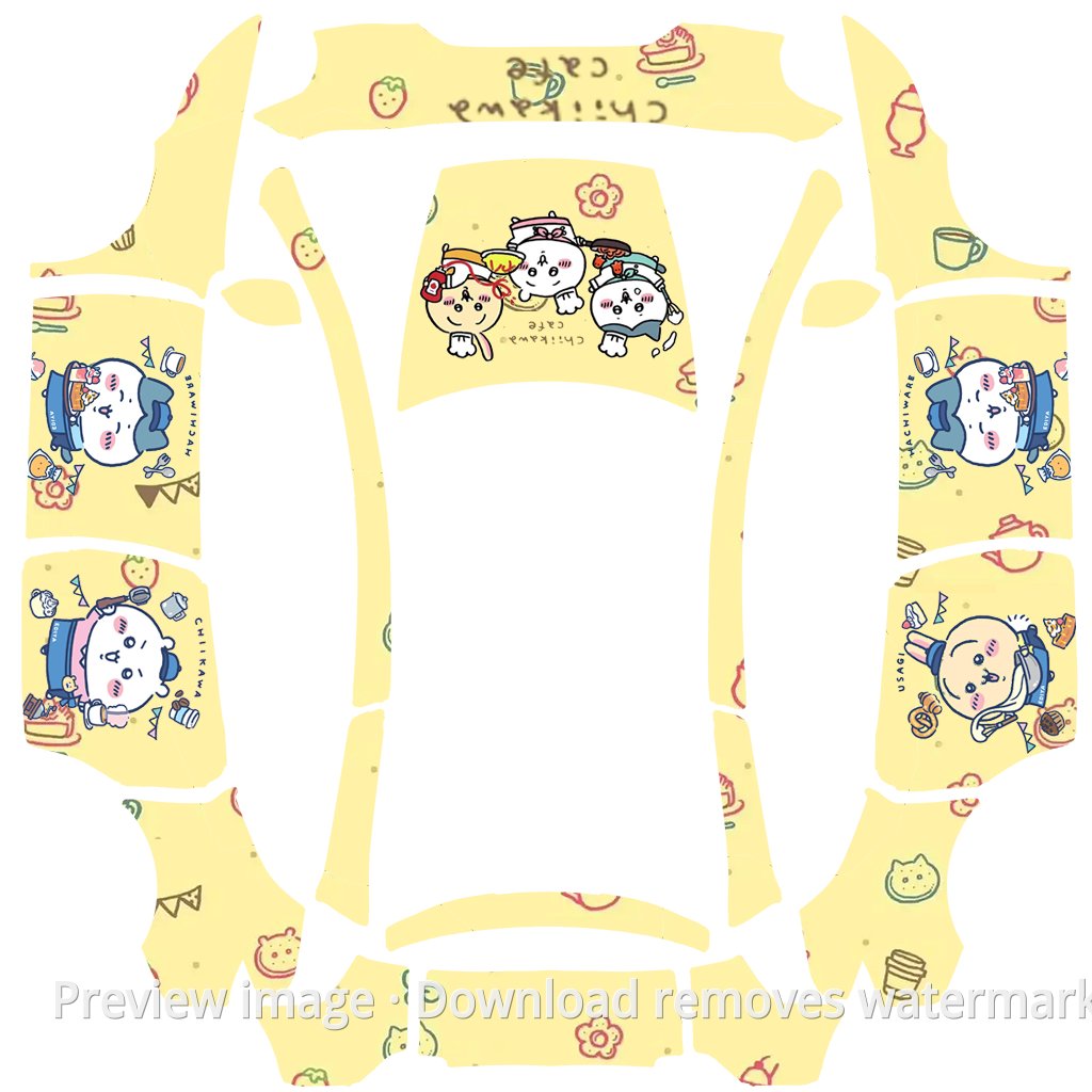 Chiikawa Food and Coffee Cute Theme 2 - Model Y L