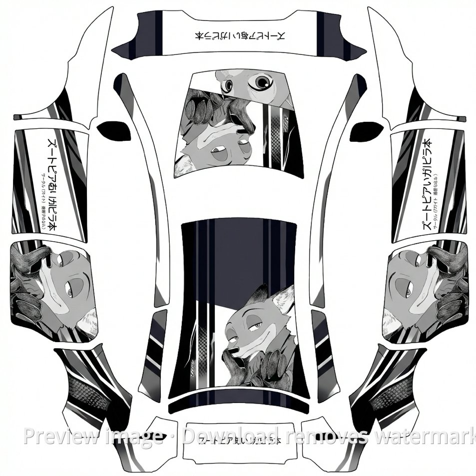 Model Y L Downloadable Wrap Template