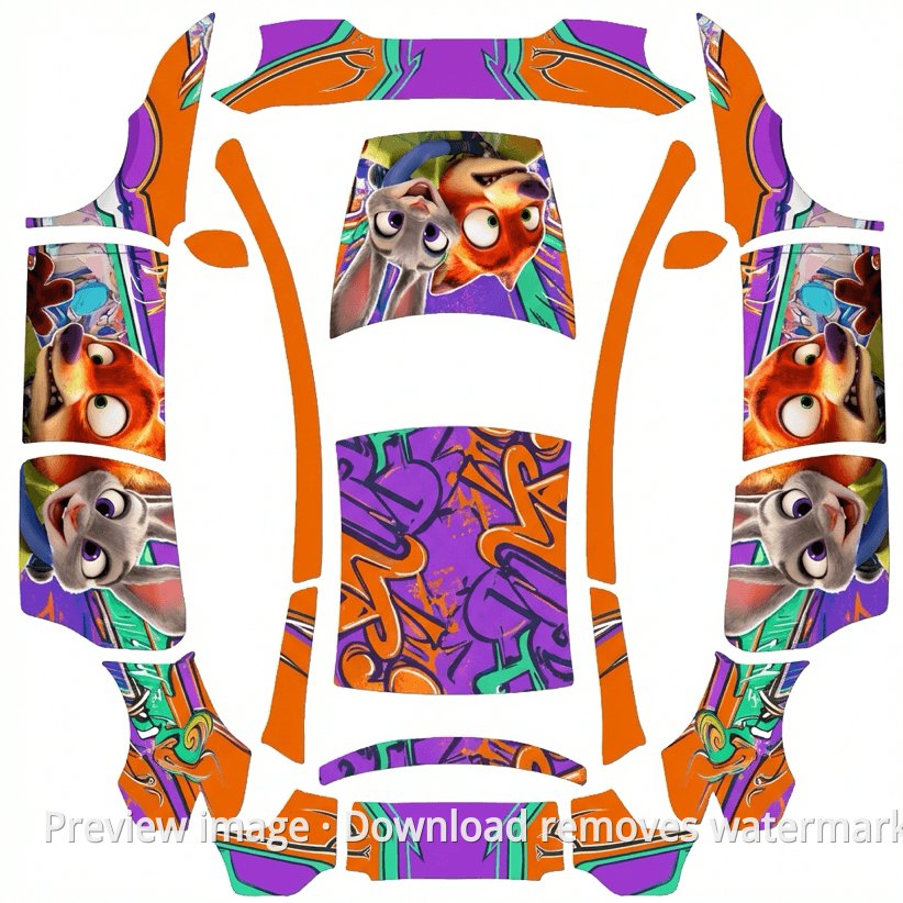 Model Y L Toybox Wrap Template