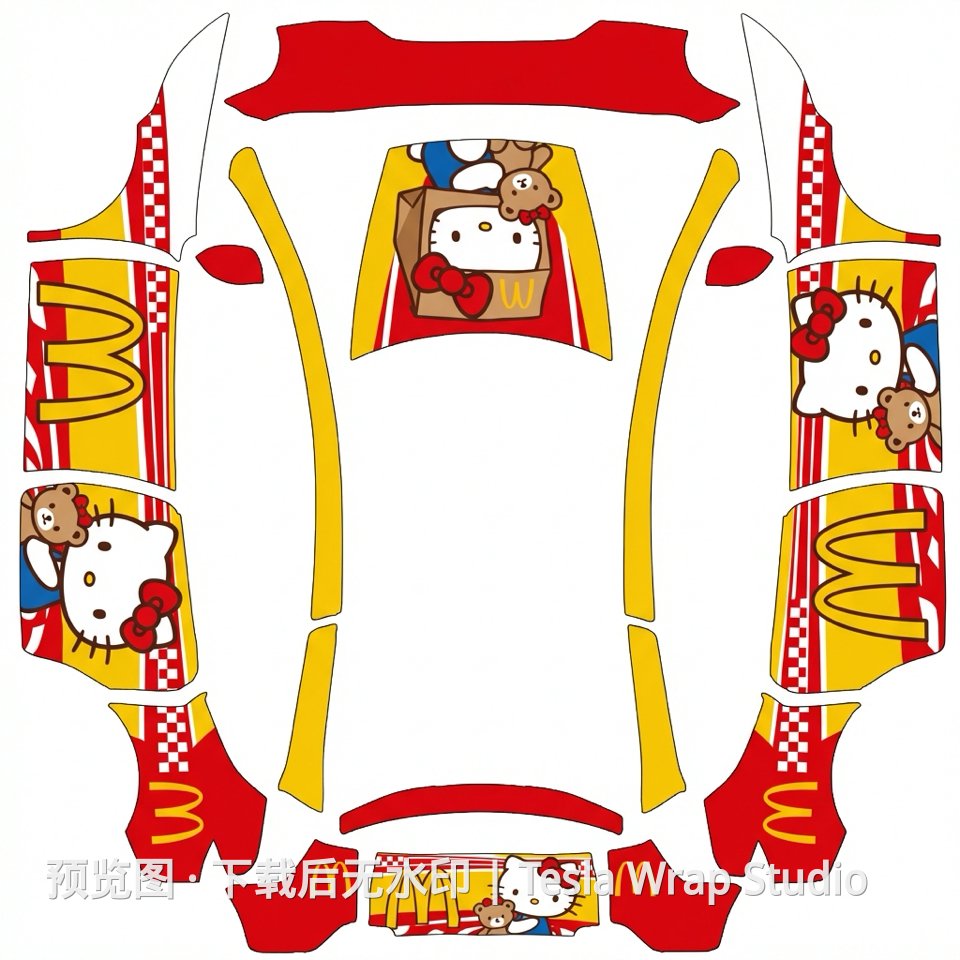 麦当劳 Hello Kitty Model Y L 外观模板