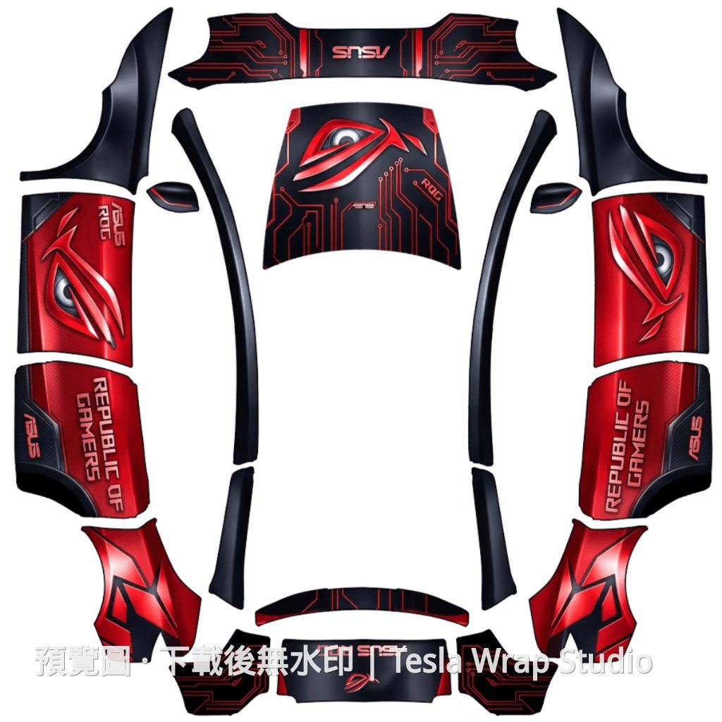ASUS ROG 無畏之眼 Tesla 塗裝 - Model Y L