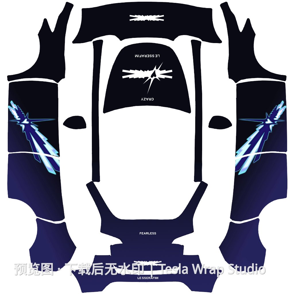 Model Y CARZY 主题外观模板 - Model Y 特斯拉喷漆车间模板