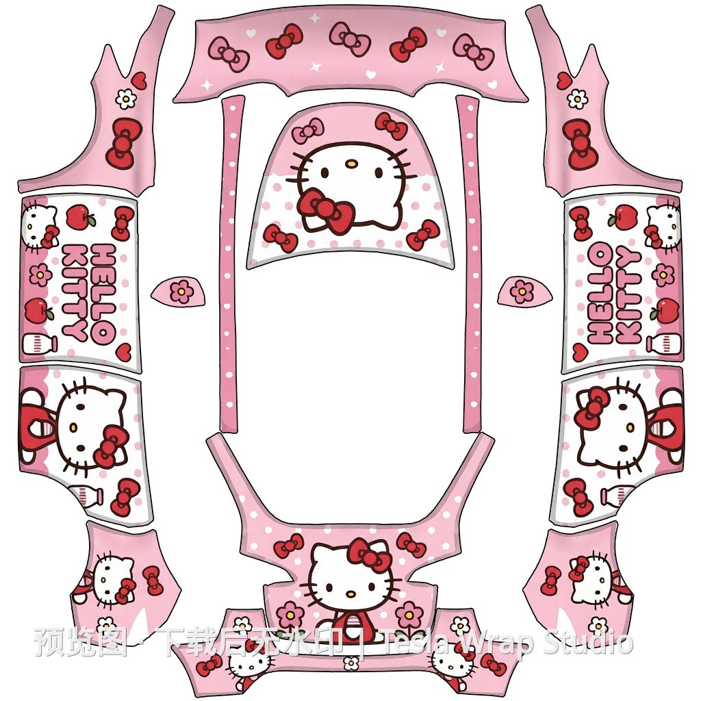 Hello Kitty 主题 - Model Y - Model Y 特斯拉喷漆车间模板