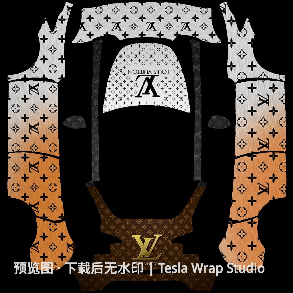 Model Y LV 限定款主题外观模板 - Model Y 特斯拉喷漆车间模板
