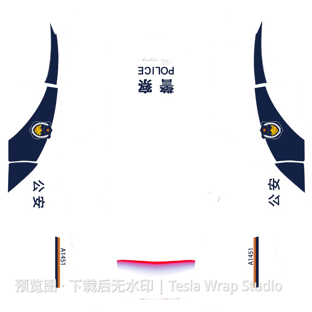 警车漫反射尾灯主题 - Model Y - Model Y 特斯拉喷漆车间模板