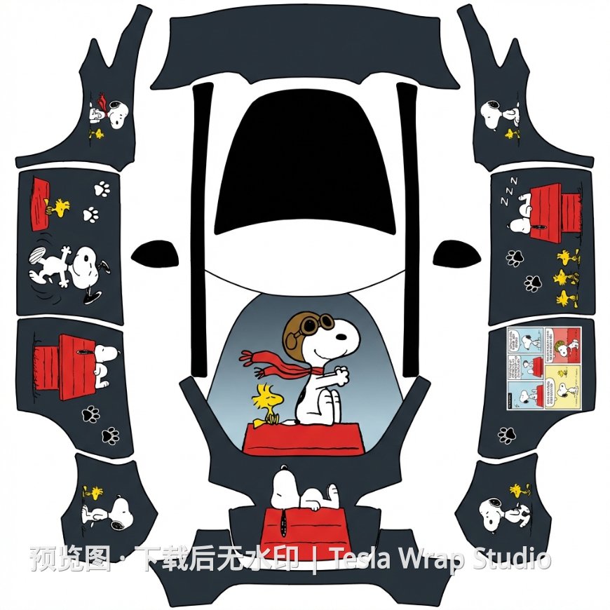 史努比主题 2 - Model Y - Model Y 特斯拉喷漆车间模板