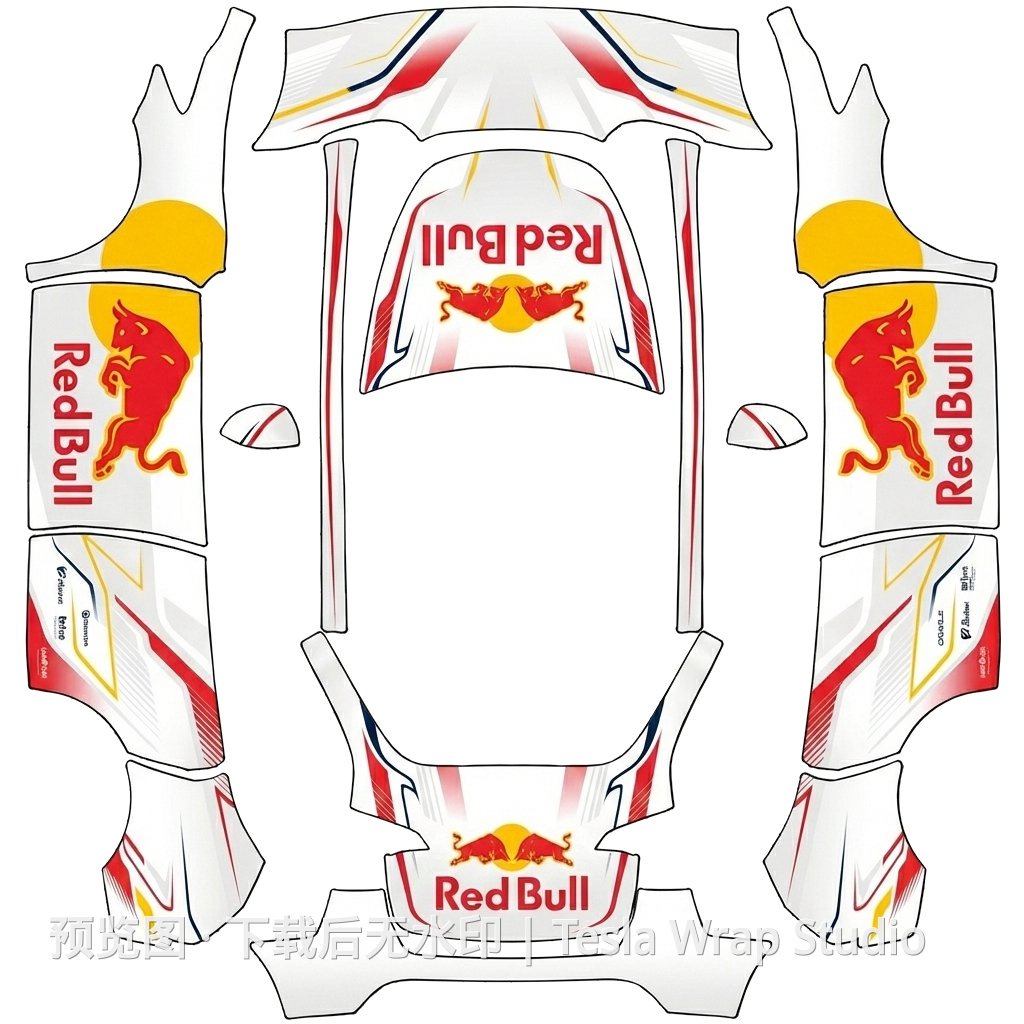 Model Y Red Bull F1 -26 White Bull 主题外观模板