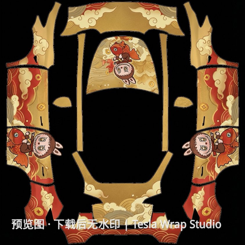Model Y 喜庆 Labubu 主题外观模板