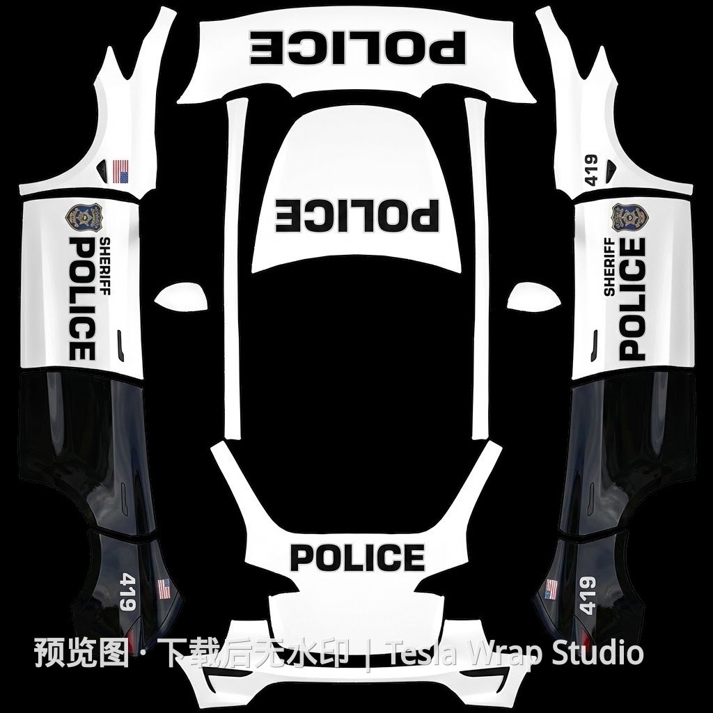 Model Y 警车巡逻主题外观模板