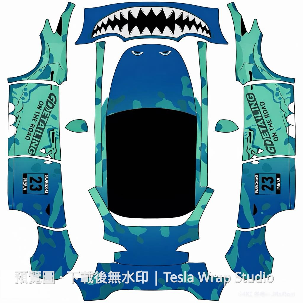 大嘴主題 Model Y 車體外觀範本
