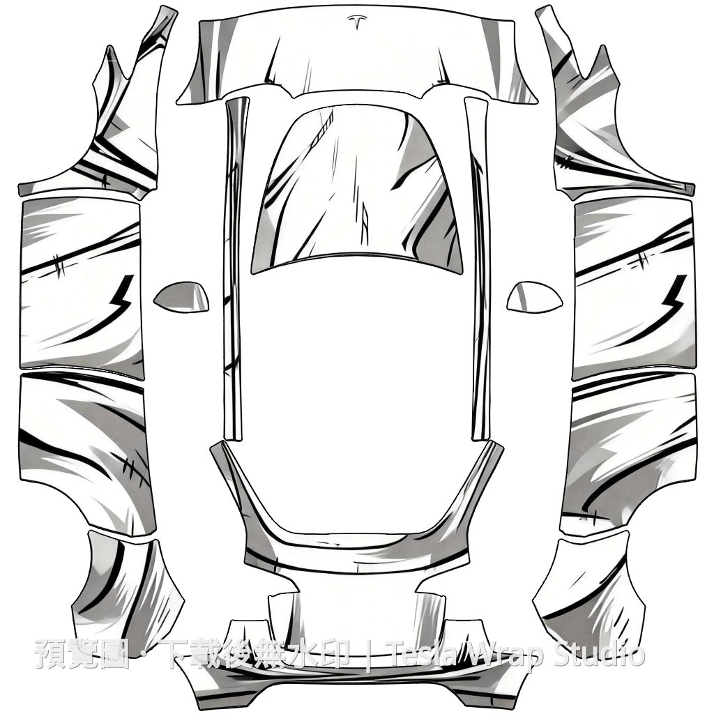 手繪漫畫風格 - Model Y