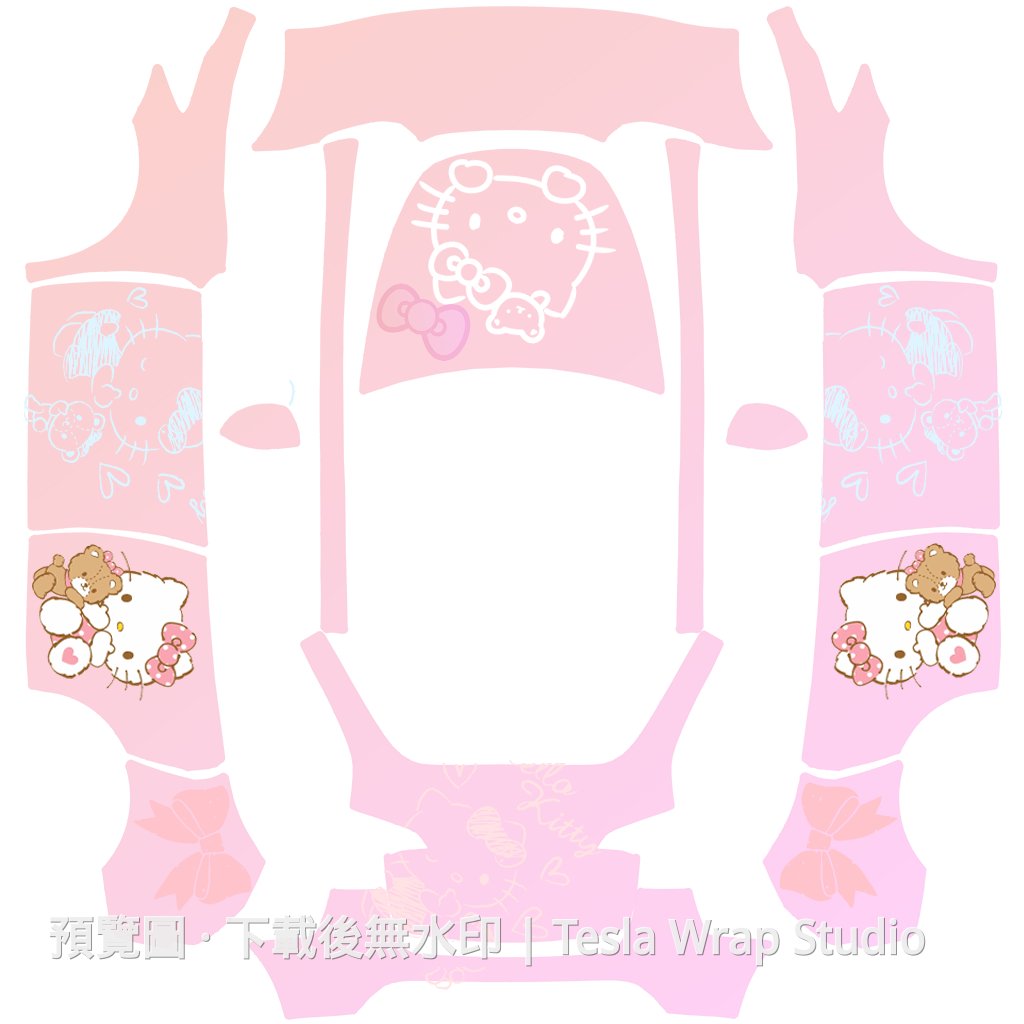 夢幻 Kitty 粉主題 - Model Y