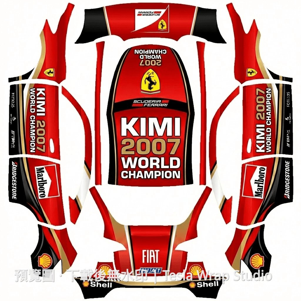 Model Y Kimi Raikkonen 2007 冠軍限定版車體外觀範本