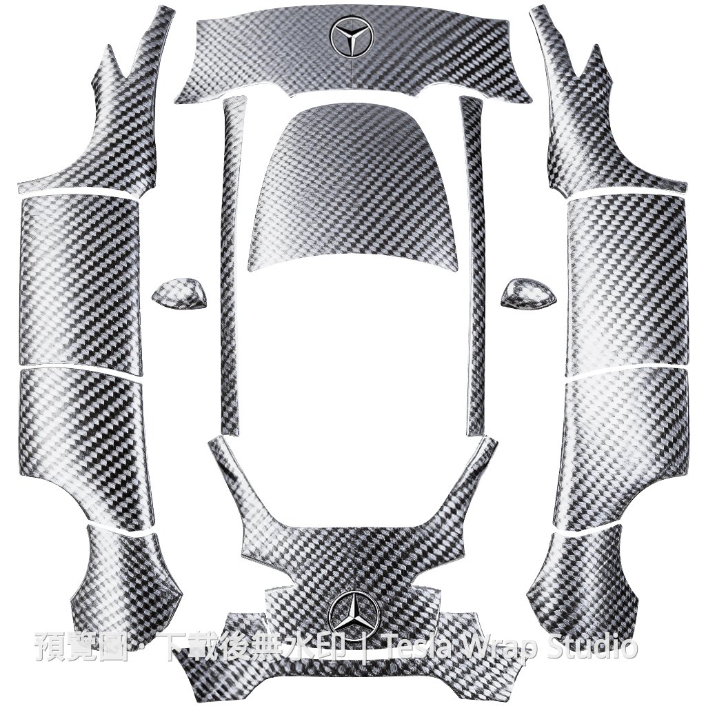 Mercedes 碳纖維主題 - Model Y - Model Y Tesla 烤漆中心範本