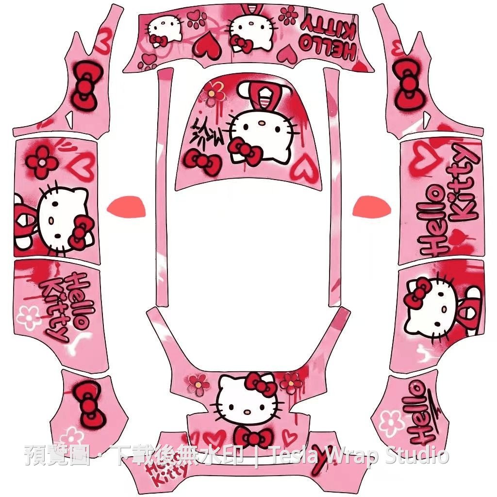 Model Y Hello Kitty 主題車體外觀範本