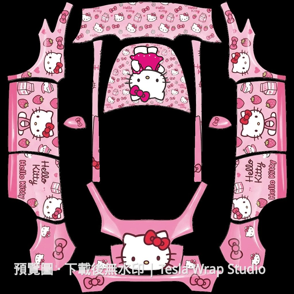 Model Y Hello Kitty 主題車體外觀範本