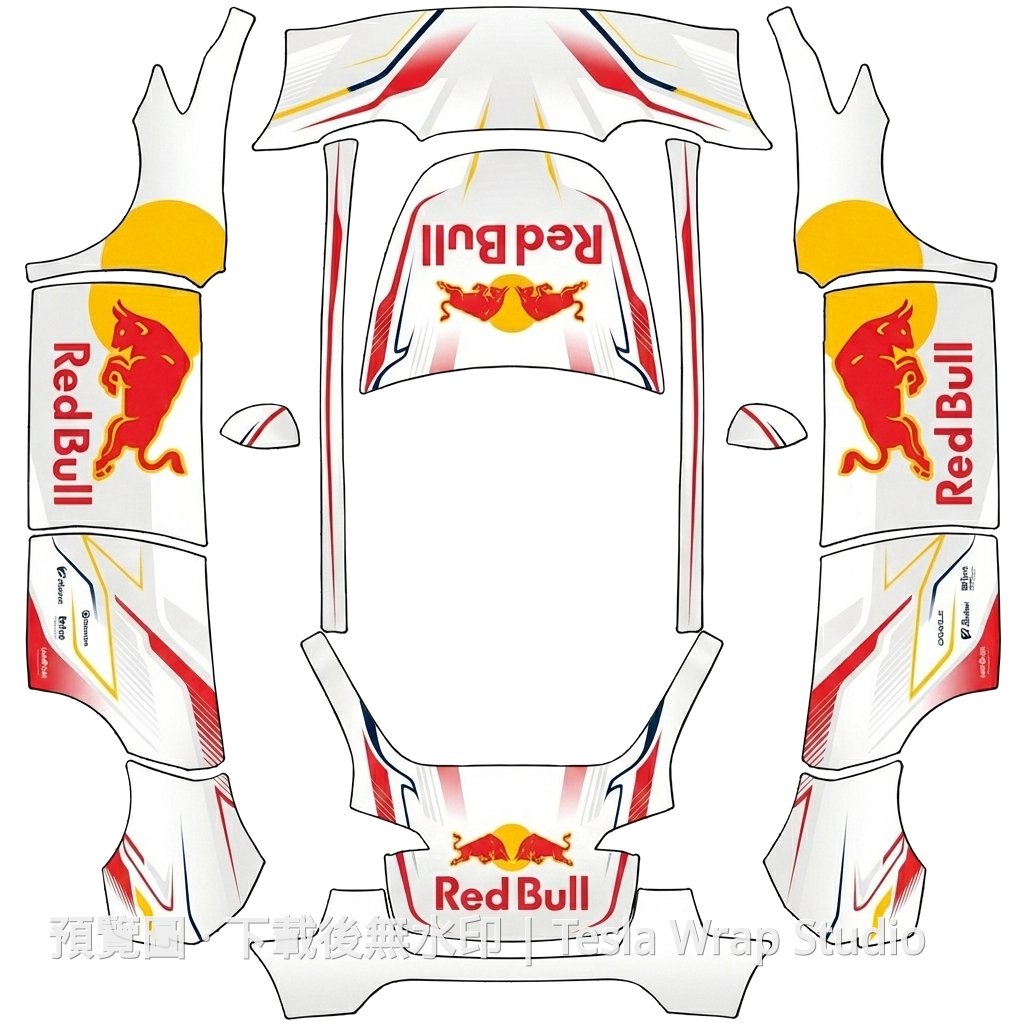 Model Y Red Bull F1 -26 White Bull 主題車體外觀範本