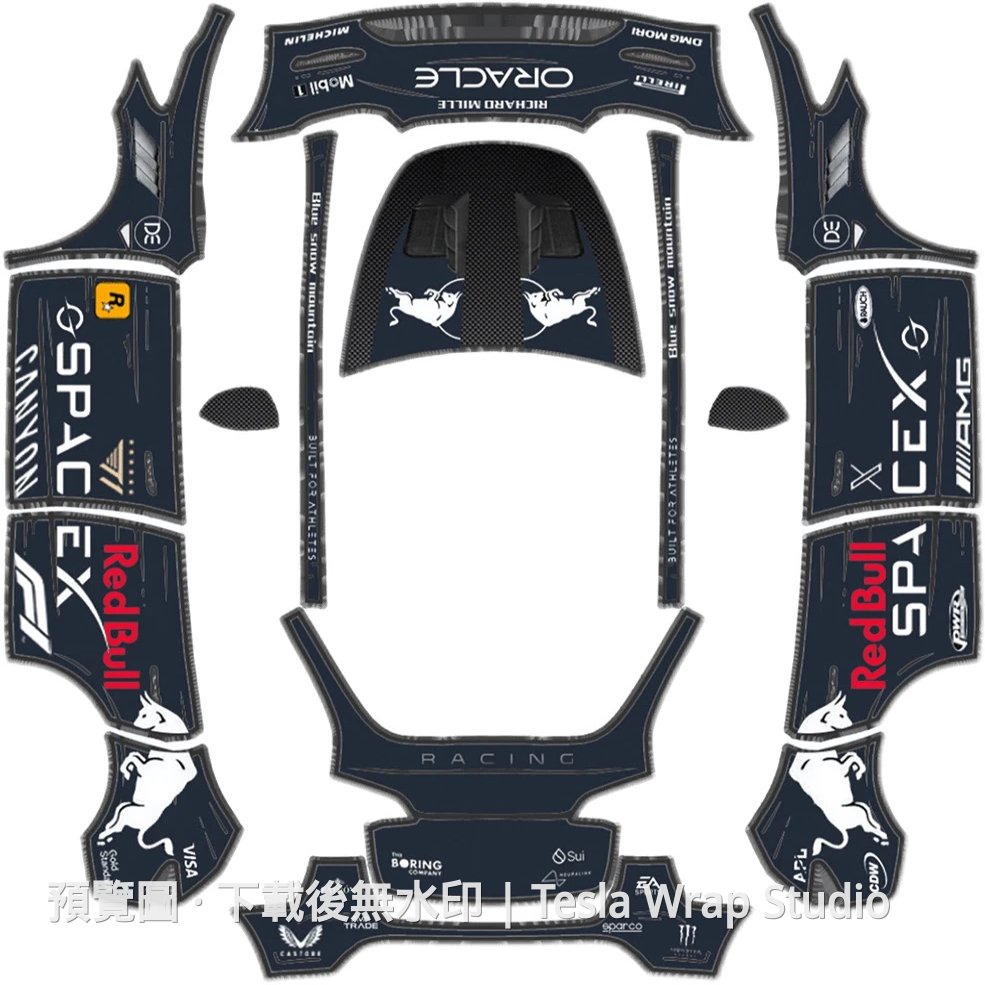 黑色 Red Bull 主題 - Model Y