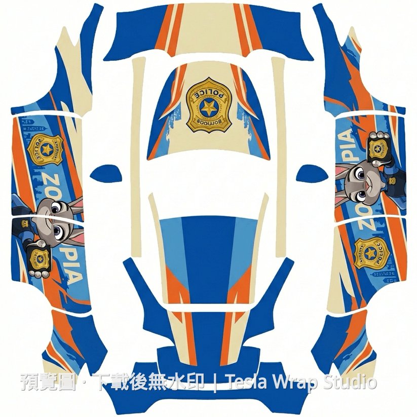 兔子警官警車 Model Y 車體外觀範本