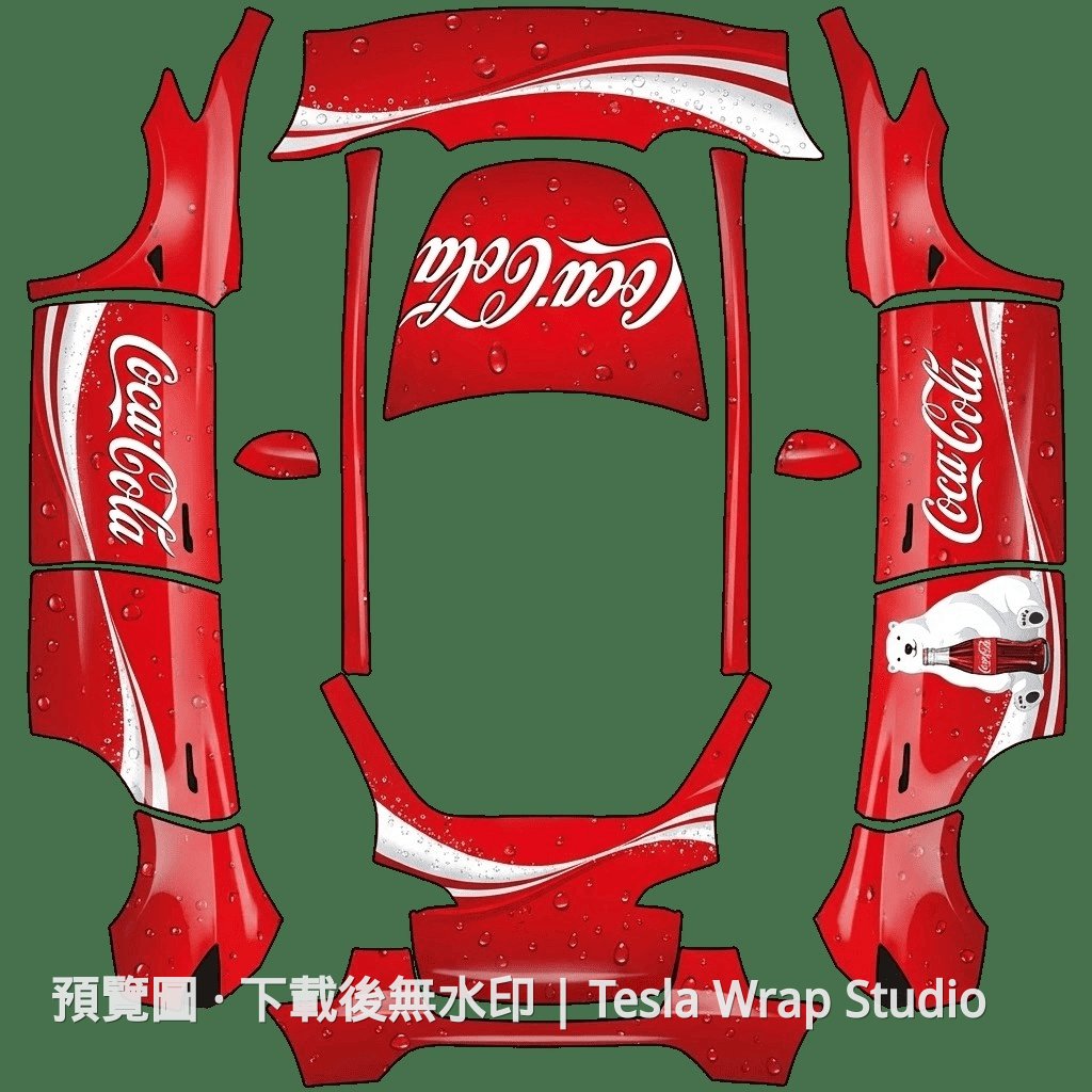 Model Y 可口可樂紅色主題車體外觀範本