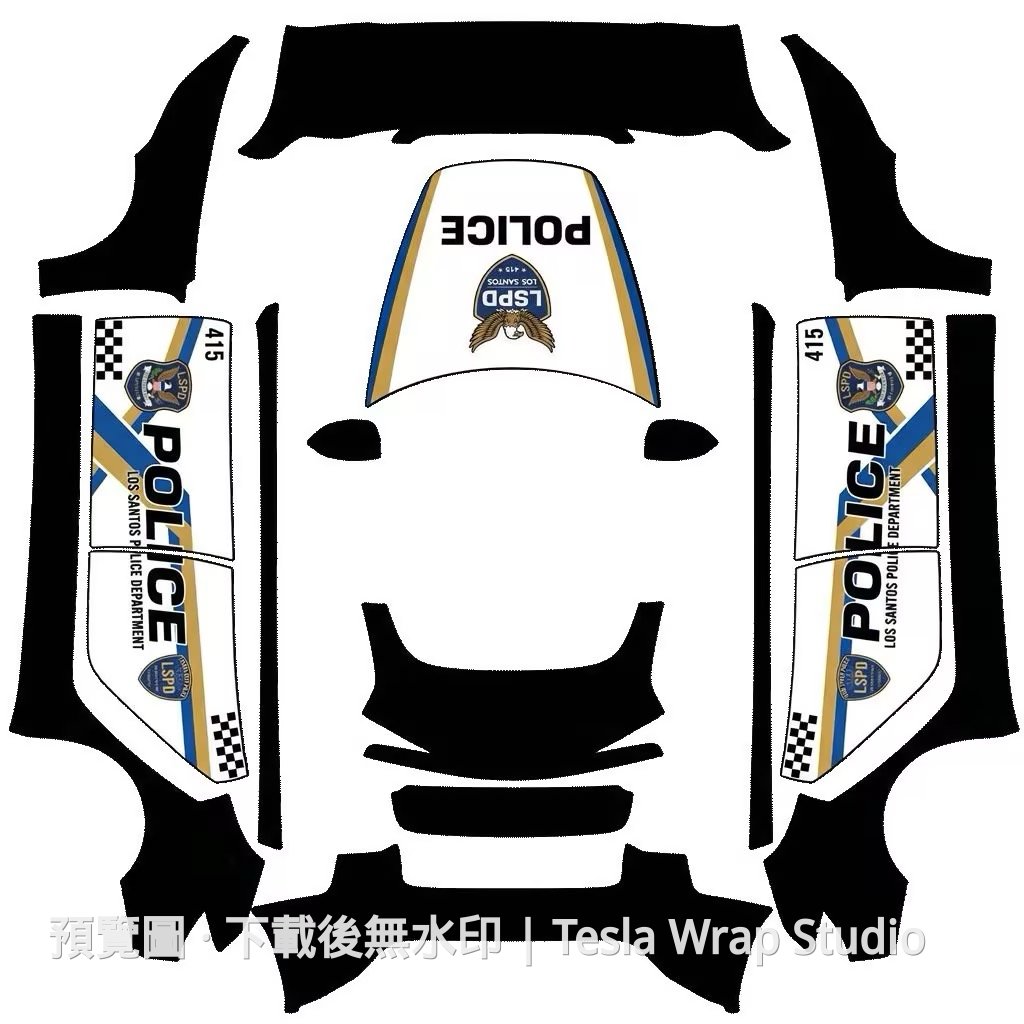 Model Y 警車主題車體外觀範本