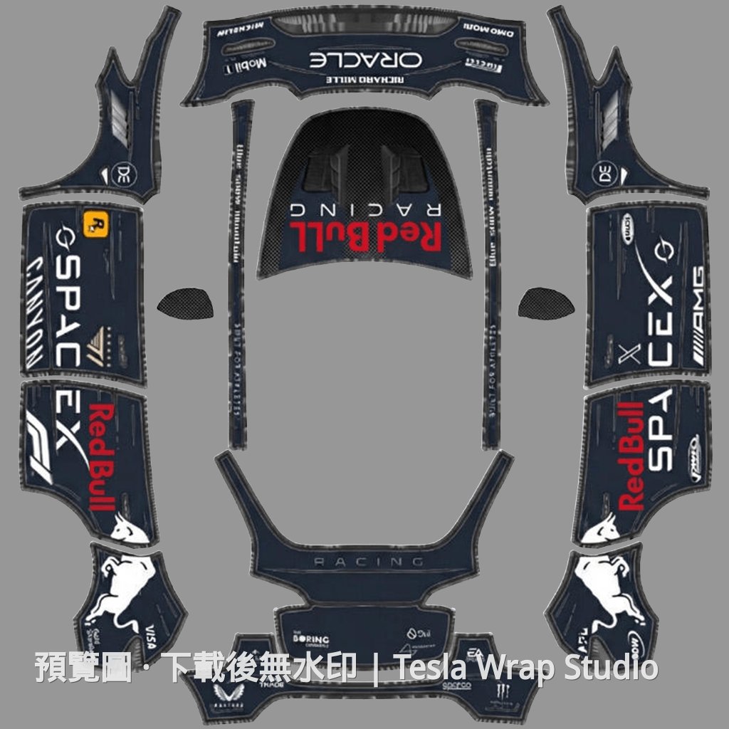 Red Bull Racing 深藍主題 - Model Y
