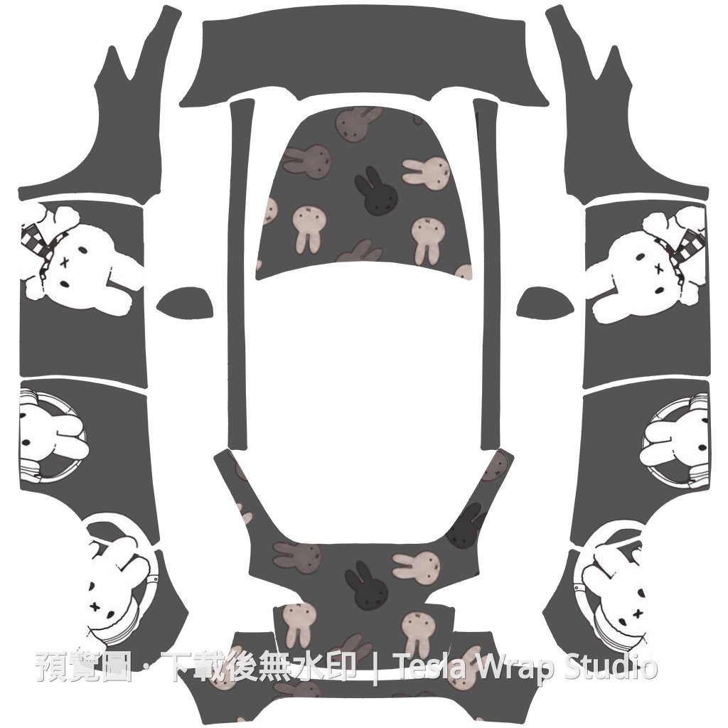 可愛兔兔 Model Y 車體外觀範本