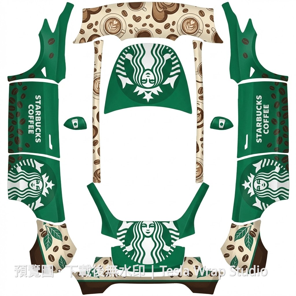 Model Y Starbucks 主題車體外觀範本