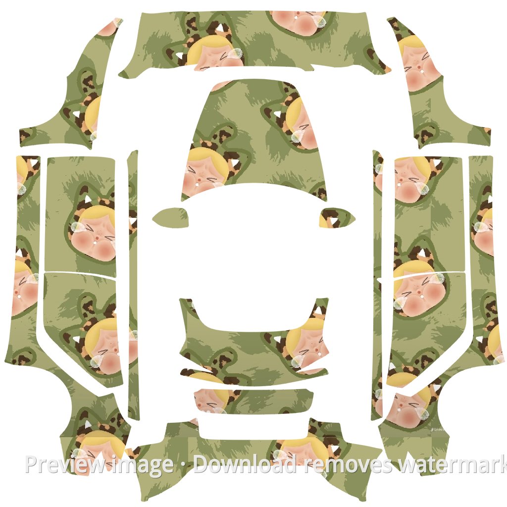 Crybaby Camo Cat - Model 3 (2024+) Standard & Premium