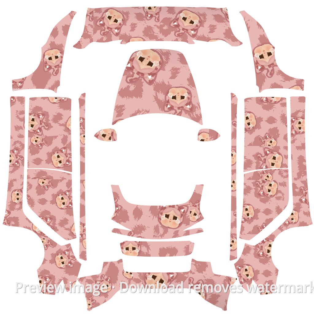 Crybaby Pink Cat - Model 3 (2024+) Standard & Premium