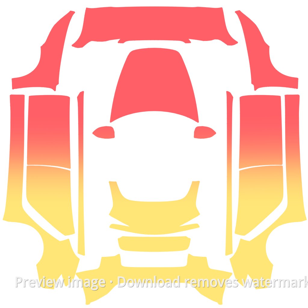 Pink and Yellow Gradient Wrap - Model 3 (2024+) Standard & Premium Tesla Paint Shop template