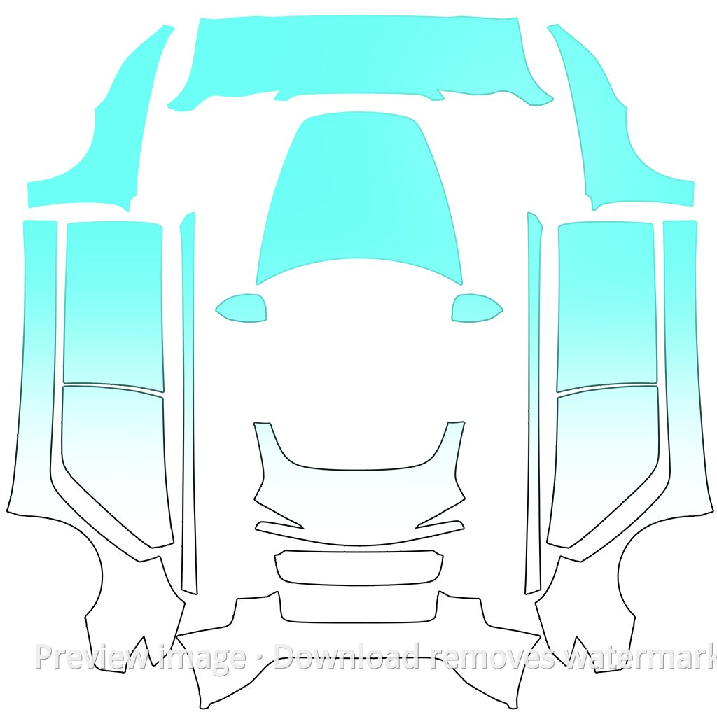 Green Gradient Theme Wrap - Model 3 (2024+) Standard & Premium Tesla Paint Shop template