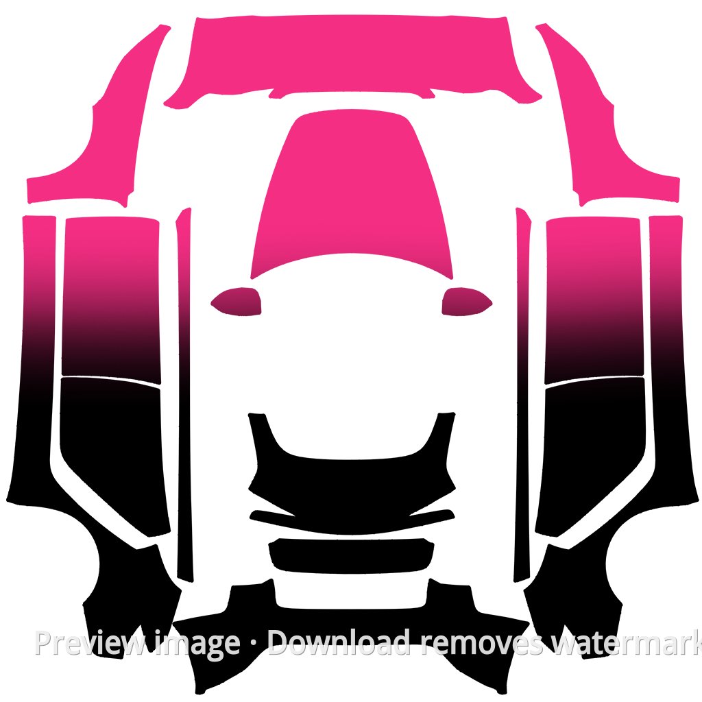 Pink and Black Gradient Wrap - Model 3 (2024+) Standard & Premium Tesla Paint Shop template