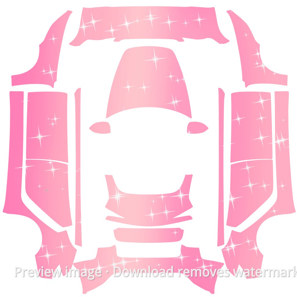 Shimmering Pink Gradient Wrap - Model 3 (2024+) Standard & Premium Tesla Paint Shop template