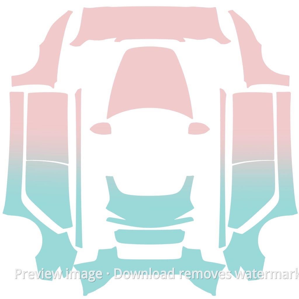 Pink and Green Gradient Wrap - Model 3 (2024+) Standard & Premium Tesla Paint Shop template