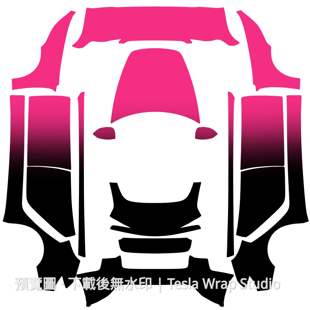 粉黑漸層主題外觀 - Model 3 (2024+) Standard & Premium Tesla 烤漆中心範本