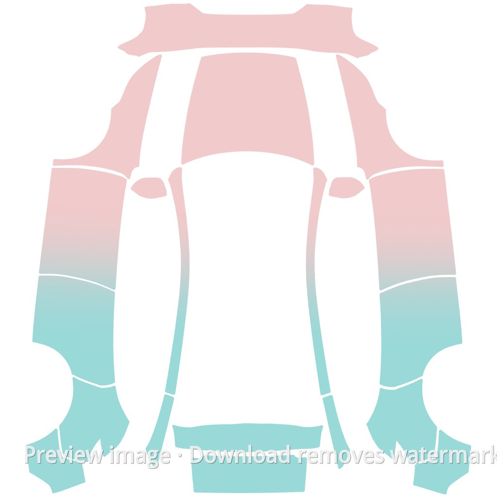 Pink and Green Gradient Wrap - Model Y (2025+) Premium Tesla Paint Shop template